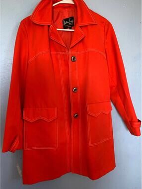 Vintage Debbie Leigh Bright Red Coat Jacket – Retro Mod Style – Women’s